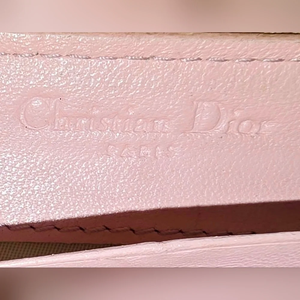 Christian Dior Baby Pink Embossed Patent Leather Women's Wallet